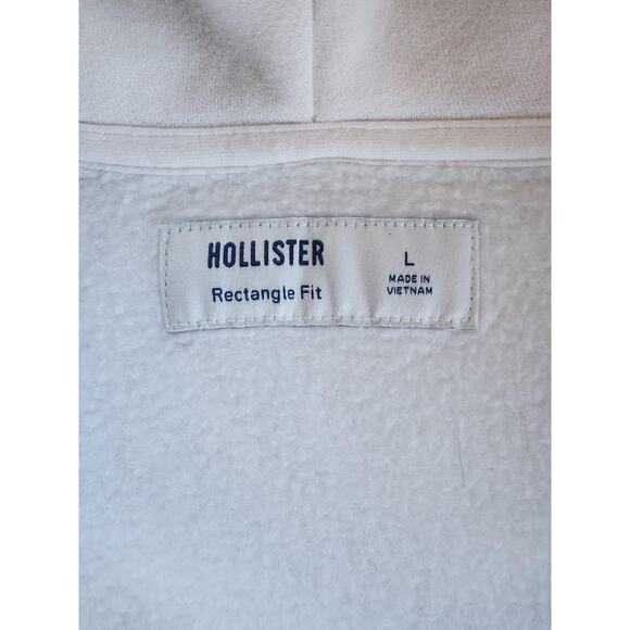 Hollister Hoodie Sweatshirt Mens Large White Heaven Sent Los Angeles Full Zip - Picture 11 of 16